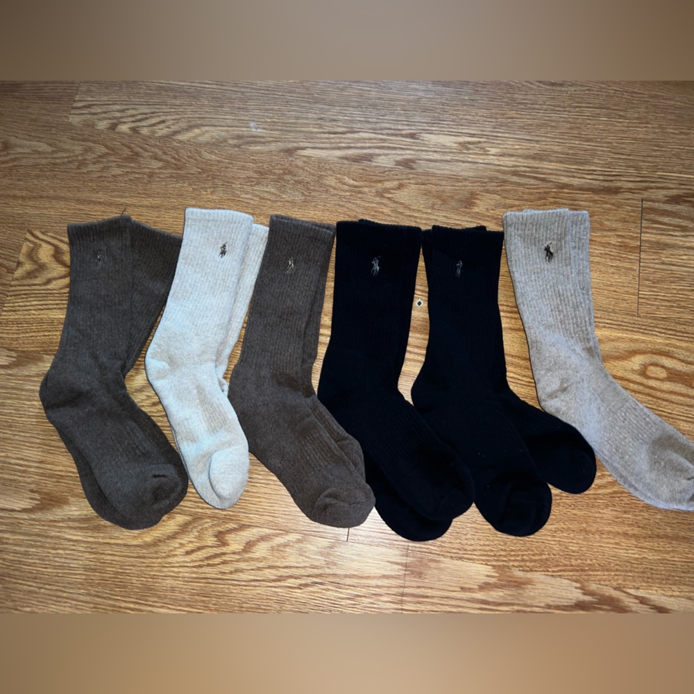 Polo Ralph Lauren ribbed crew socks 6 pack NEW Men or Women’s